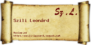 Szili Leonárd névjegykártya
