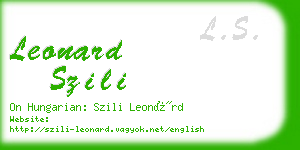 leonard szili business card